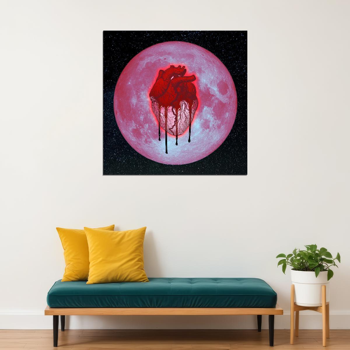 Chris Brown Heartbreak On Full Moon Album Cover Art R&b Music Poster Singer Music Print - xonomax