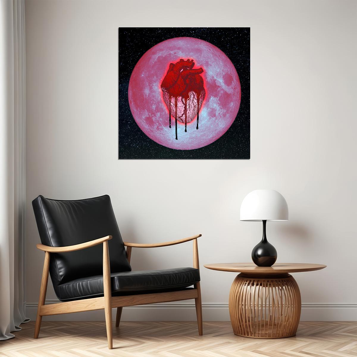 Chris Brown Heartbreak On Full Moon Album Cover Art R&b Music Poster Singer Music Print - xonomax