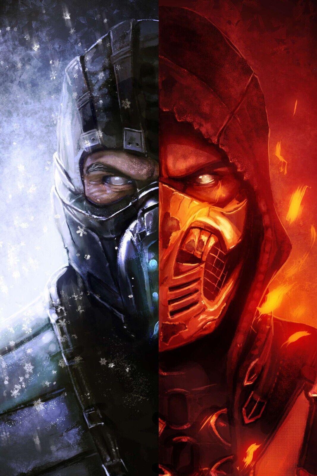 Mortal Kombat Sub-zero Scorpion Video Game Poster Gamer Wall Art Print - xonomax