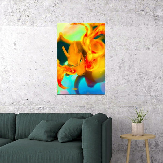 Pokemon Charizard Video Game Poster Nintendo Gamer Wall Print - xonomax