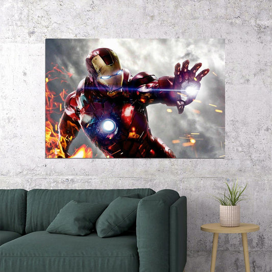 Iron Man Movie Poster Marvel Comics Superhero Wall Art Film Print - xonomax