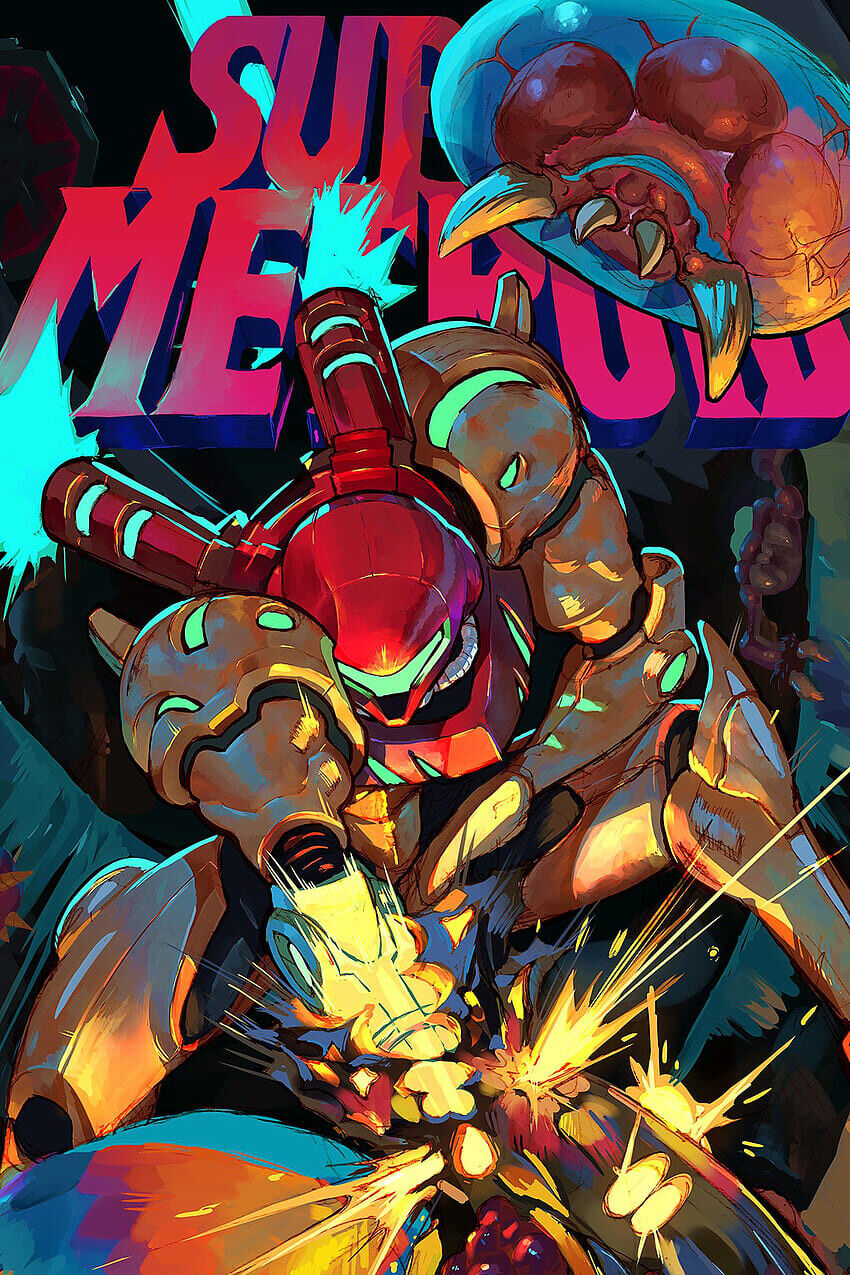 Super Metroid Nintendo Video Game Poster Iconic Retro Sci-fi Wall Art - xonomax