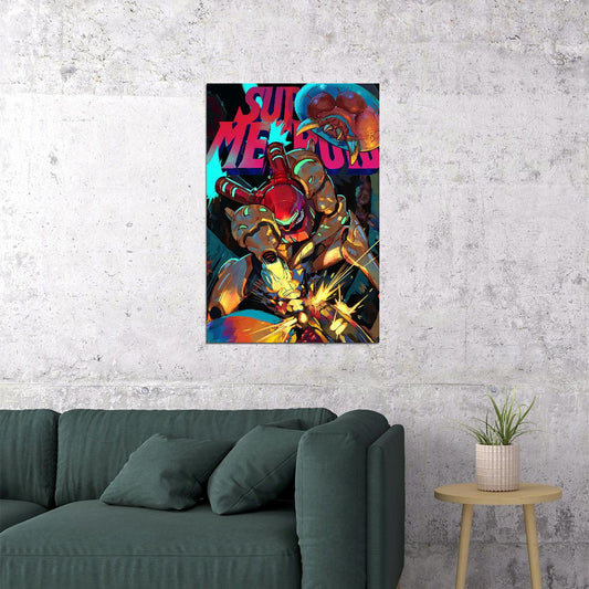 Super Metroid Nintendo Video Game Poster Iconic Retro Sci-fi Wall Art - xonomax