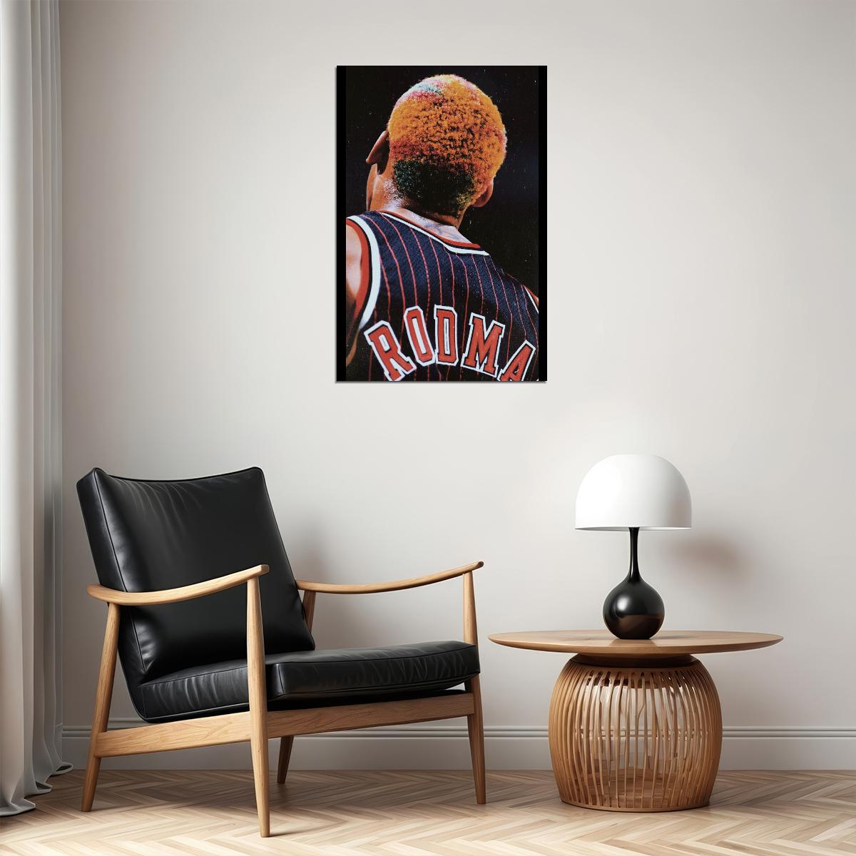 Dennis Rodman Basketball Poster Nba Legend Wall Art Chicago Bulls Sports Print - xonomax