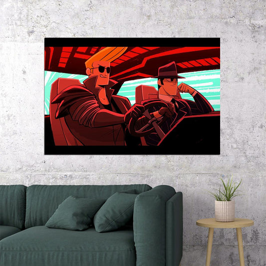 Johnny Bravo & Samurai Jack Poster Cartoon Character Wall Art Kids Print - xonomax