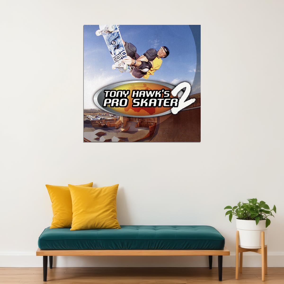 Tony Hawk Pro Skater 2 Poster Iconic Skateboarding Video Game Art Legendary Sports Print - xonomax