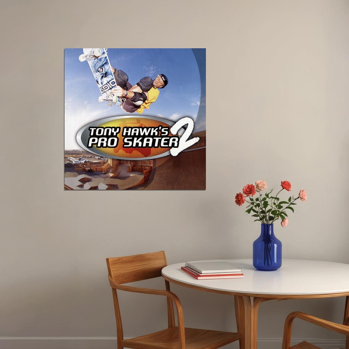 Tony Hawk Pro Skater 2 Poster Iconic Skateboarding Video Game Art Legendary Sports Print - xonomax