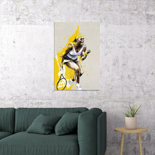 Serena Williams Tennis Poster Legendary Athlete Motivational Sports Print - xonomax