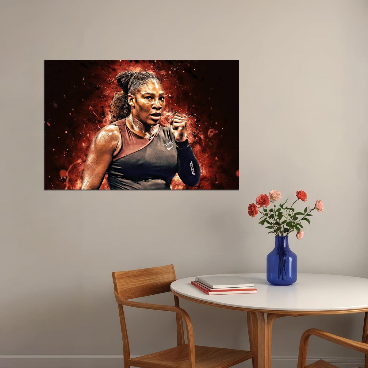 Serena Williams Tennis Poster Legendary Athlete Motivational Sports Print