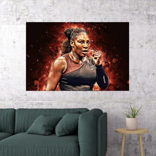 Serena Williams Tennis Poster Legendary Athlete Motivational Sports Print - xonomax