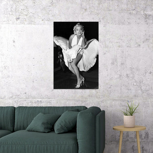 Marilyn Monroe Poster Iconic Vintage Hollywood Actress Black And White Wall Art - xonomax