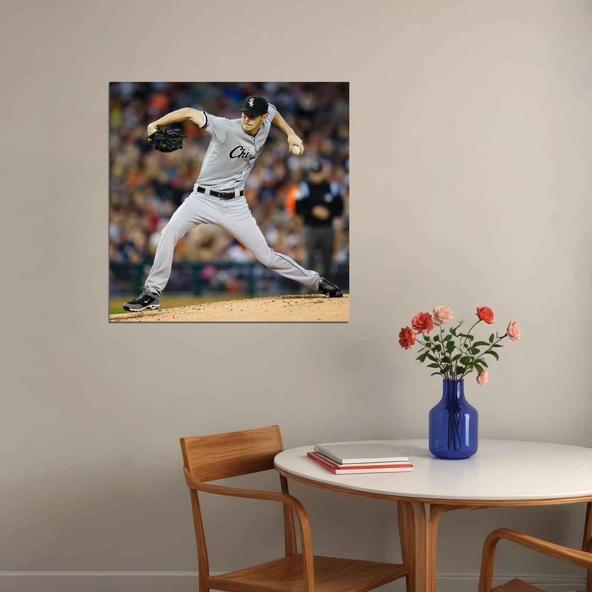 Chris Sale Baseball Poster Mlb Pitcher Wall Art Boston Red Sox Sports Print - xonomax