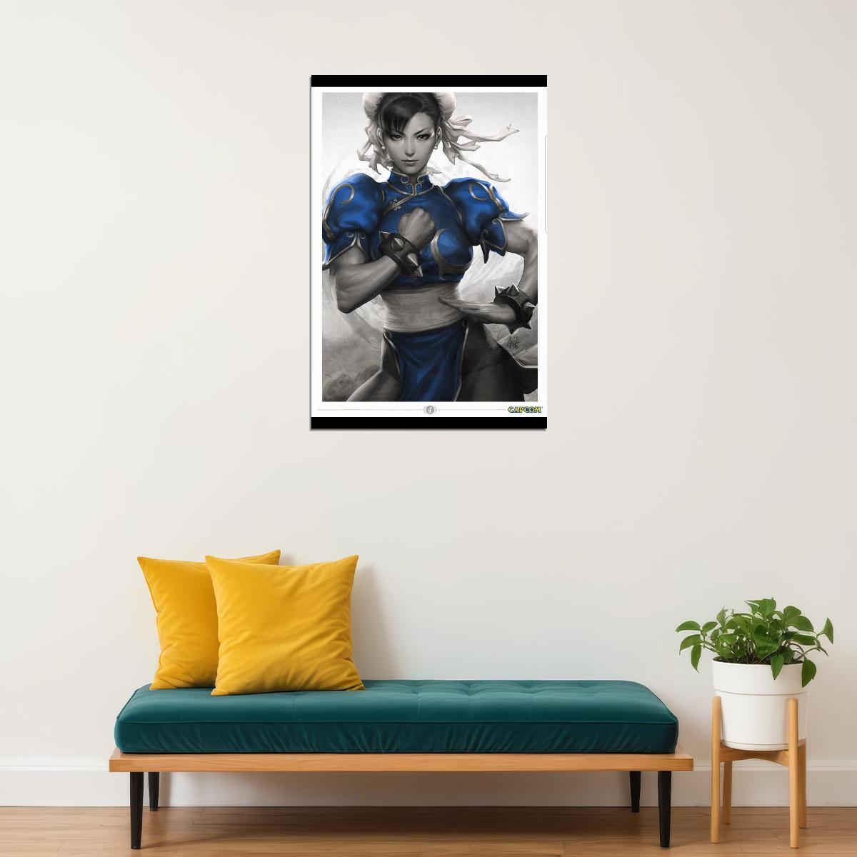 Street Fighter Chun-li Fighting Video Game Poster Gamer Wall Art - xonomax