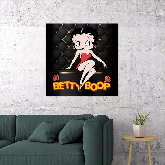 Betty Boop Retro Poster Classic Cartoon Wall Art 1930s Animation Print - xonomax