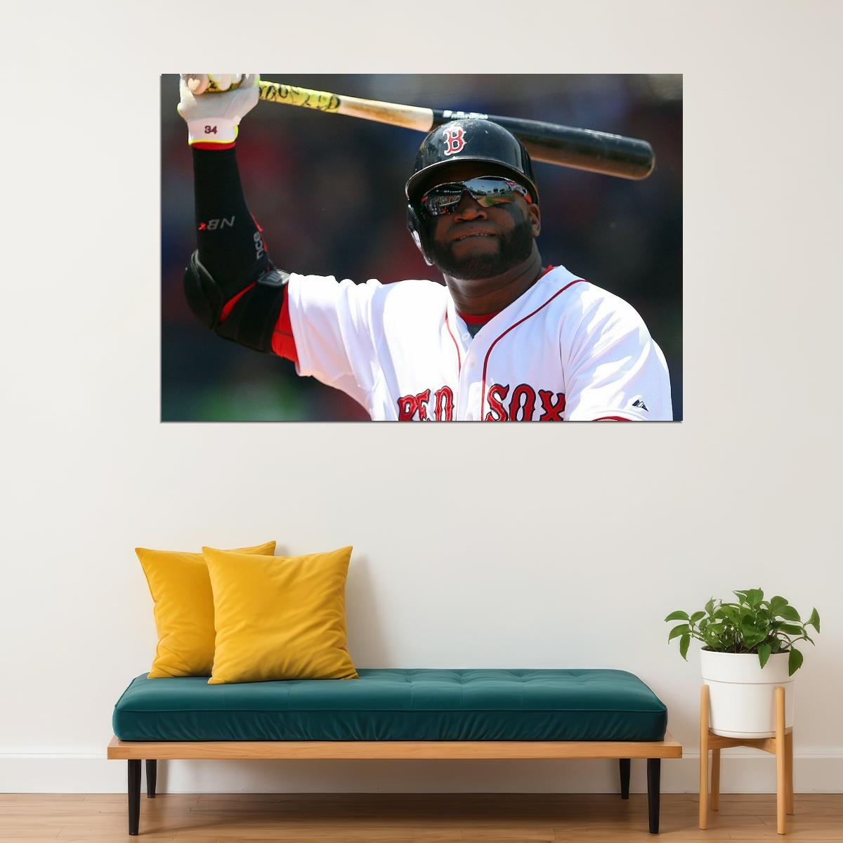 David Ortiz Big Papi Baseball Poster Mlb Legend Wall Art Boston Red Sox Sports Print - xonomax