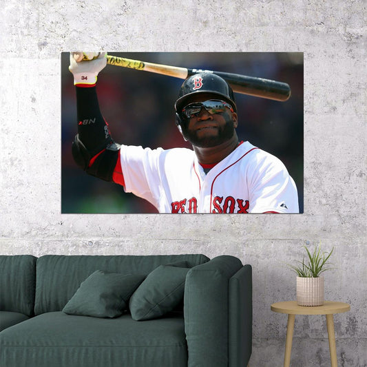 David Ortiz Big Papi Baseball Poster Mlb Legend Wall Art Boston Red Sox Sports Print - xonomax