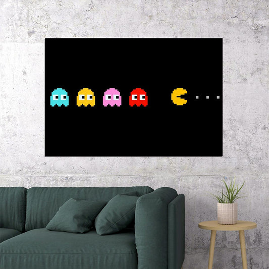 Pac-man Video Game Poster Retro Gamer Art Wall Print - xonomax