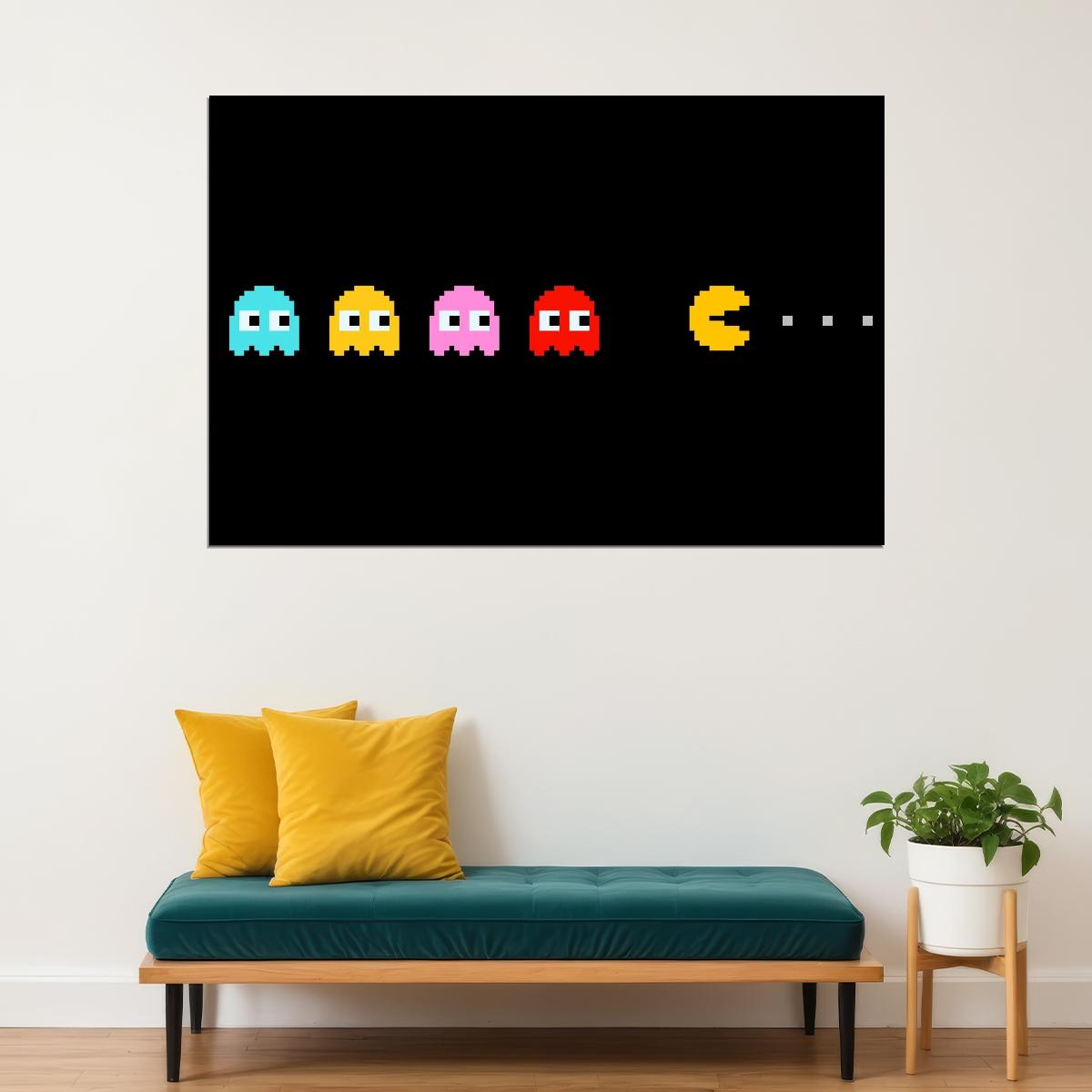 Pac-man Video Game Poster Retro Gamer Art Wall Print - xonomax