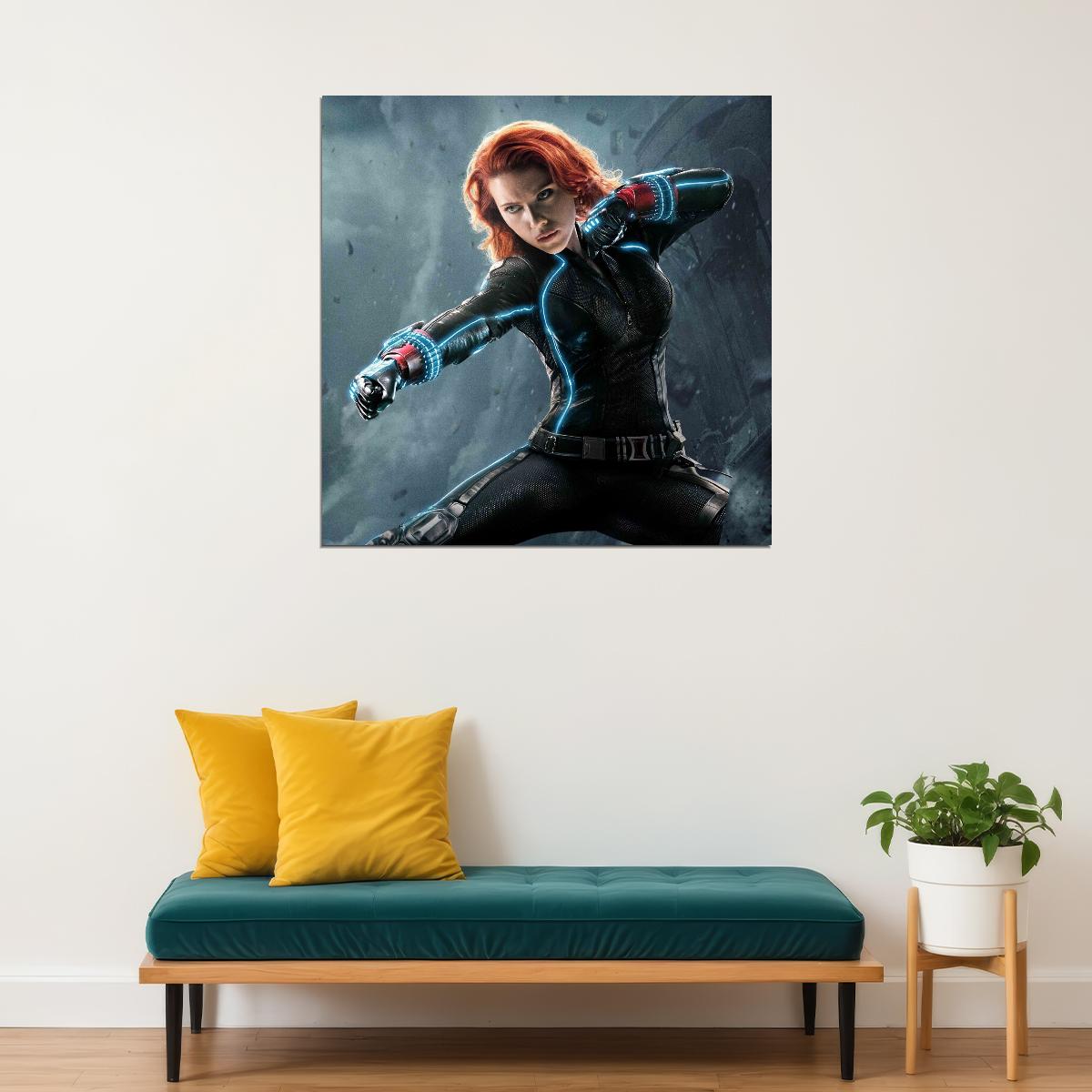 Scarlett Johansson Black Widow Movie Poster Iconic Marvel Superhero Wall Print - xonomax