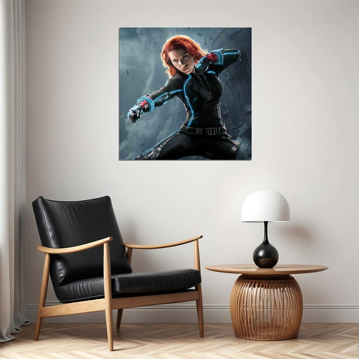 Scarlett Johansson Black Widow Movie Poster Iconic Marvel Superhero Wall Print - xonomax
