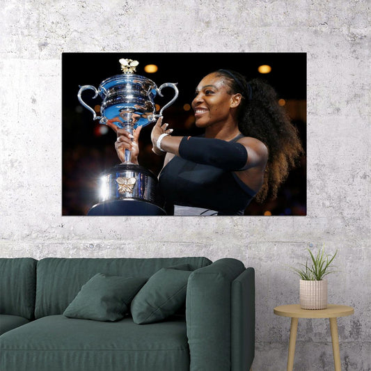 Serena Williams Tennis Poster Legendary Athlete Motivational Sports Print - xonomax