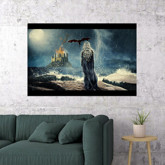 Game Of Thrones Daenerys Tv Series Poster Fantasy Drama Wall Art Hbo Show Print - xonomax