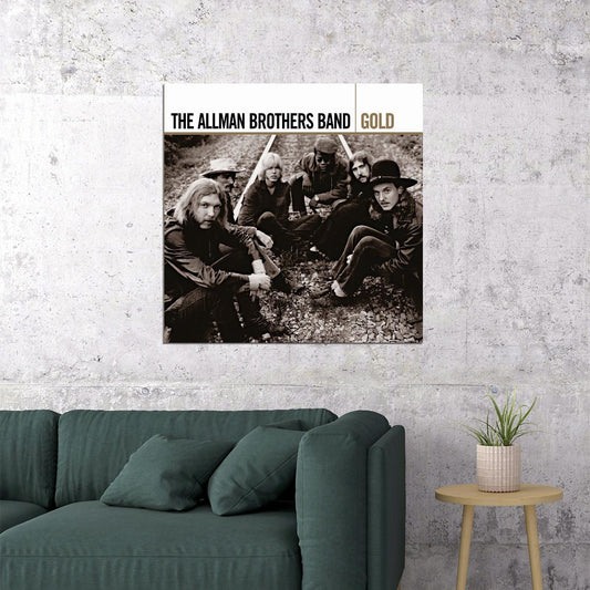 The Allman Brothers Band Gold Album Cover Art Music Poster Iconic Rock Group Print - xonomax