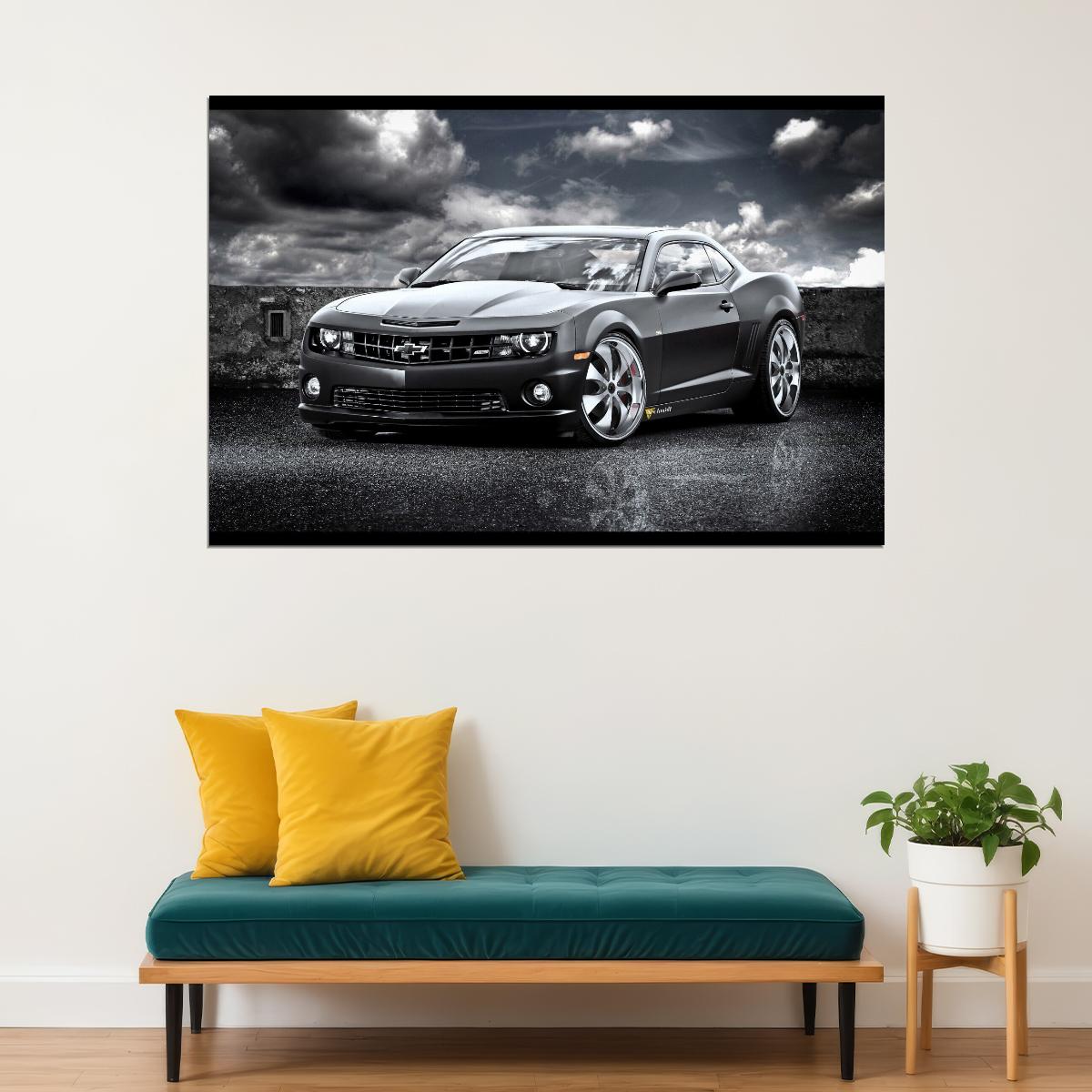 Chevrolet Camaro Poster Classic Muscle Car Wall Art Luxury Car Print - xonomax