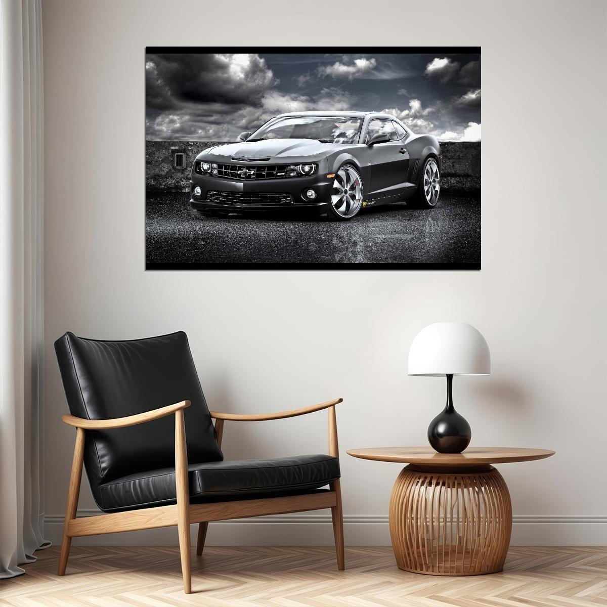 Chevrolet Camaro Poster Classic Muscle Car Wall Art Luxury Car Print - xonomax