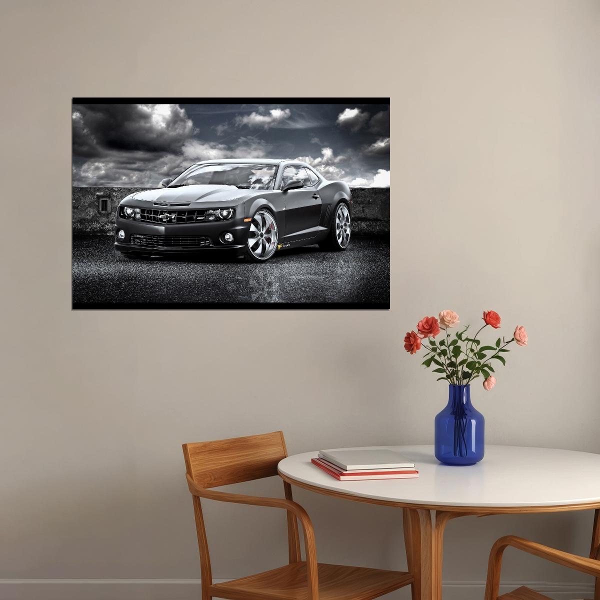 Chevrolet Camaro Poster Classic Muscle Car Wall Art Luxury Car Print - xonomax