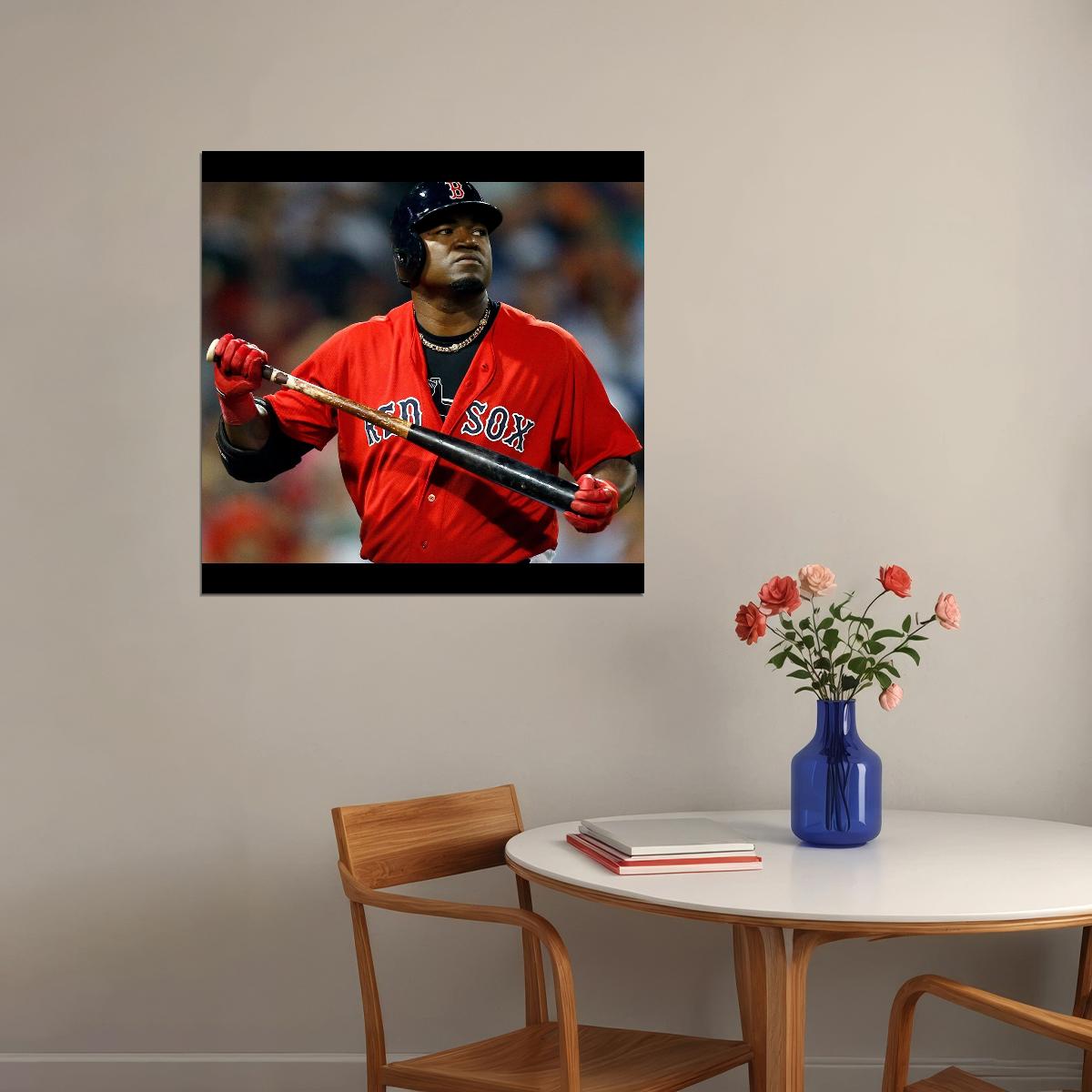 David Ortiz Big Papi Baseball Poster Mlb Legend Wall Art Boston Red Sox Sports Print - xonomax