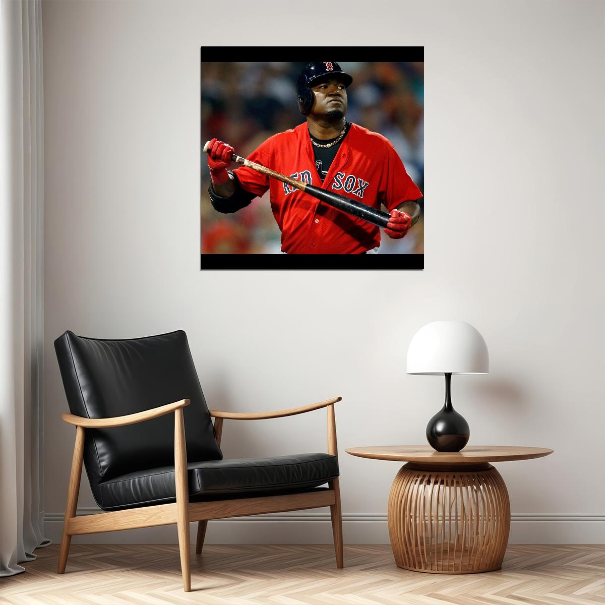 David Ortiz Big Papi Baseball Poster Mlb Legend Wall Art Boston Red Sox Sports Print - xonomax