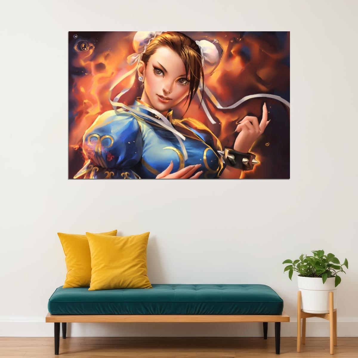 Street Fighter Chun-li Fighting Video Game Poster Gamer Wall Art - xonomax