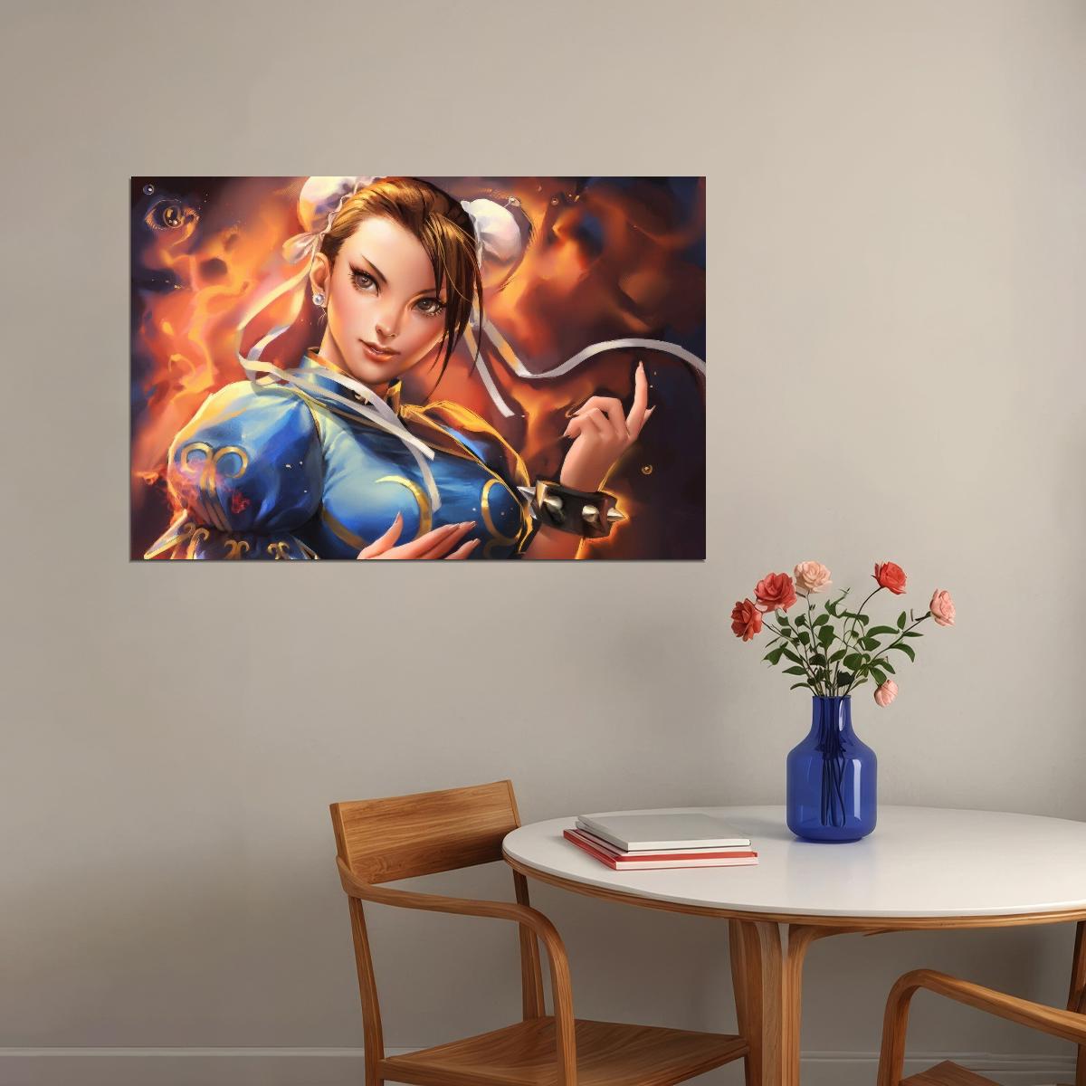 Street Fighter Chun-li Fighting Video Game Poster Gamer Wall Art - xonomax