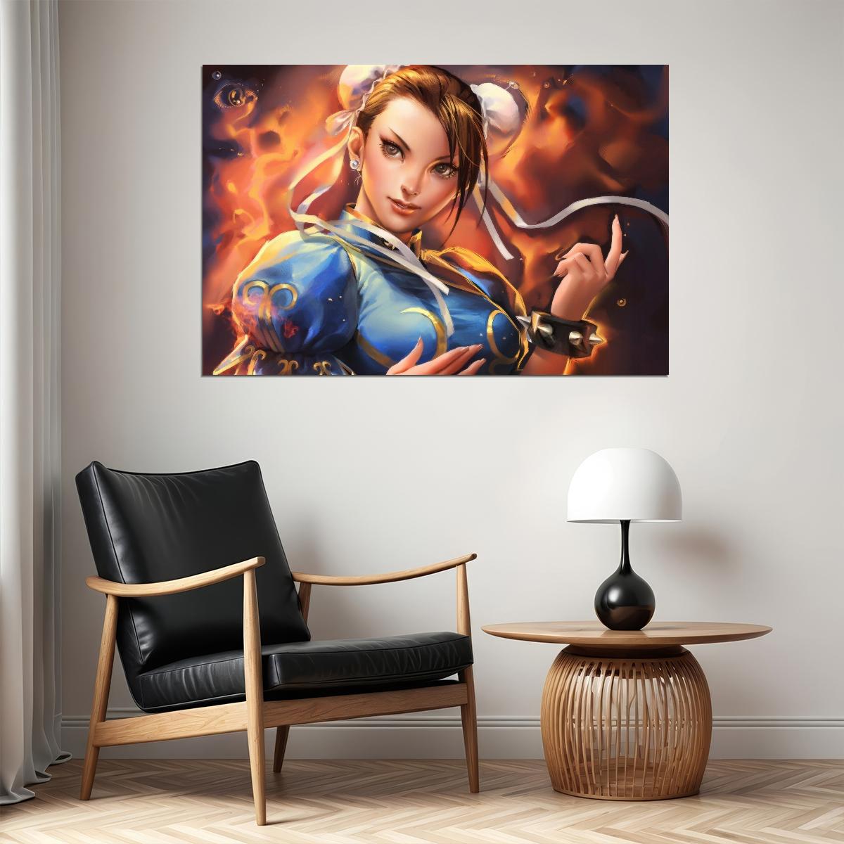Street Fighter Chun-li Fighting Video Game Poster Gamer Wall Art - xonomax