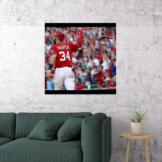 Bryce Harper Baseball Poster Mlb Player Wall Art Philadelphia Phillies Sports Print - xonomax