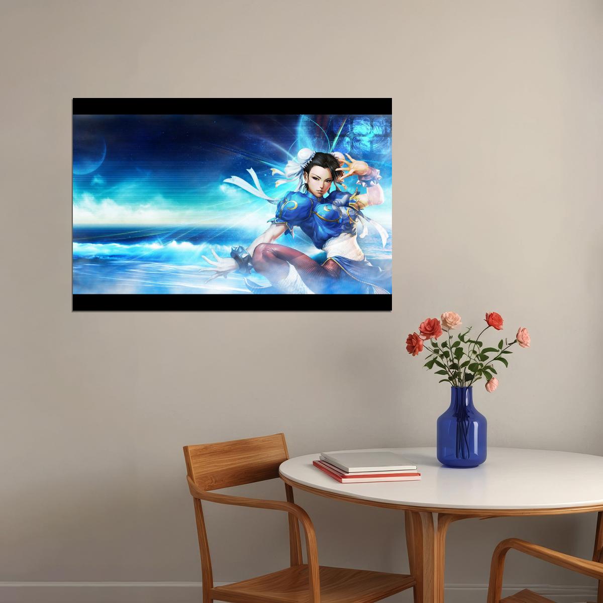 Street Fighter Chun-li Fighting Video Game Poster Gamer Wall Art - xonomax