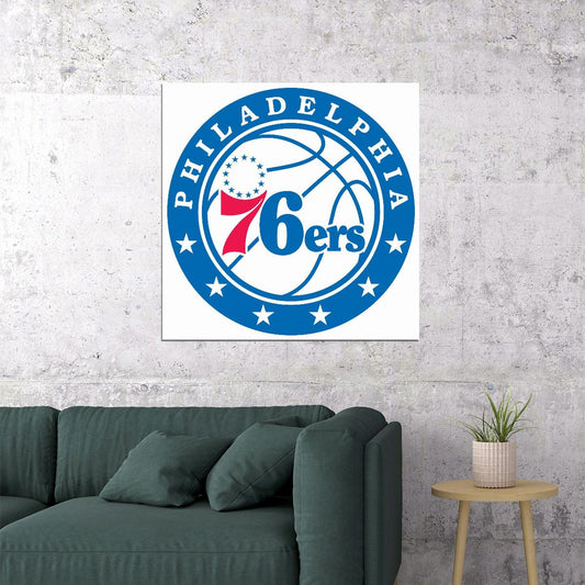 Philadelphia 76ers Logo Poster Nba Basketball Team Wall Art - xonomax
