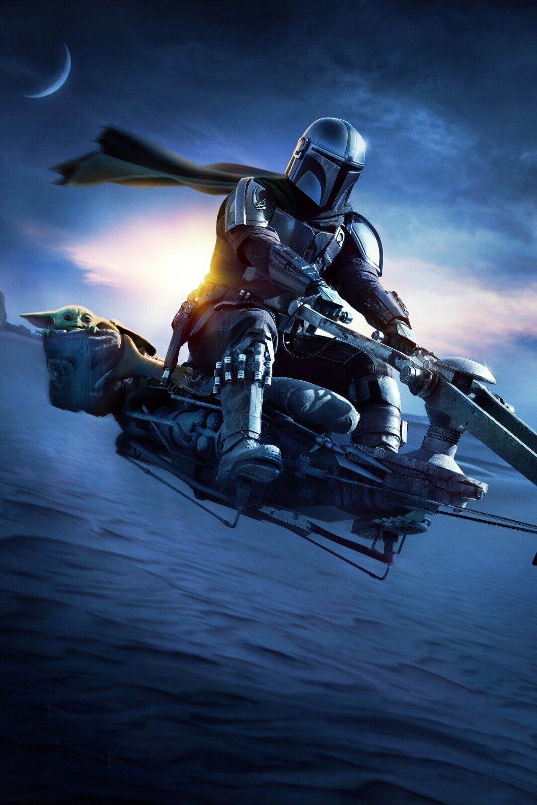 The Mandalorian Tv Series Poster Iconic Star Wars Sci-fi Art Print - xonomax