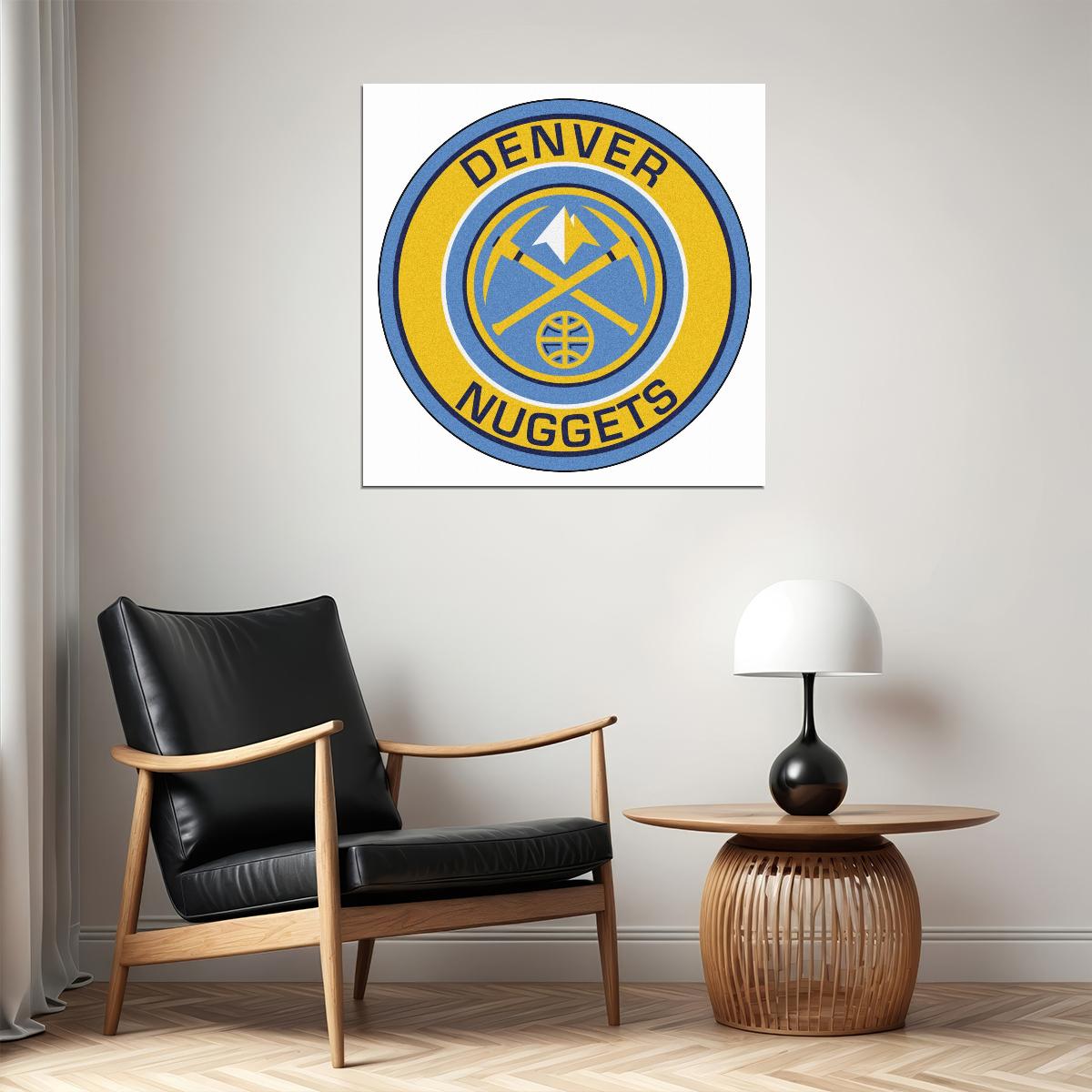 Denver Nuggets Logo Poster Nba Basketball Team Wall Art Sports Print - xonomax