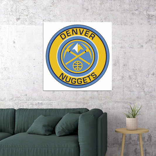 Denver Nuggets Logo Poster Nba Basketball Team Wall Art Sports Print - xonomax
