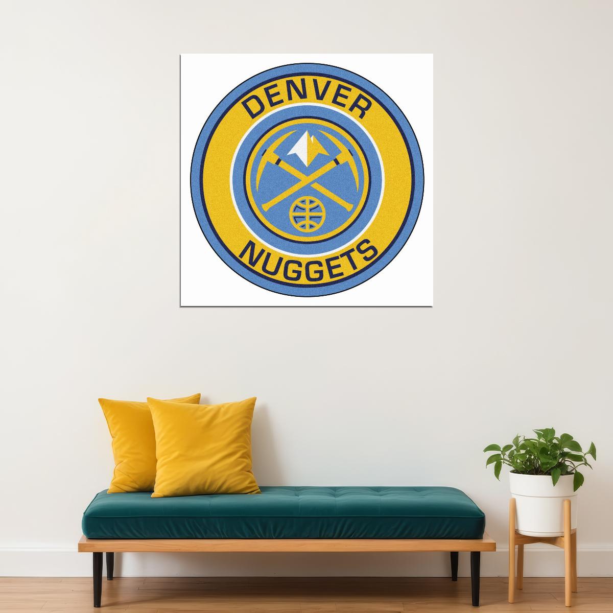 Denver Nuggets Logo Poster Nba Basketball Team Wall Art Sports Print - xonomax