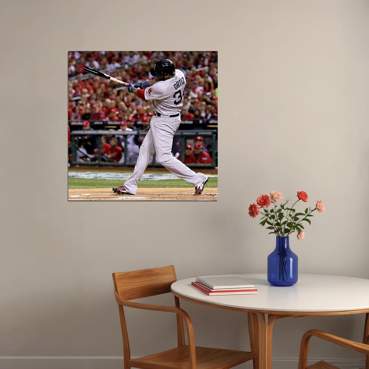 David Ortiz Big Papi Baseball Poster Mlb Legend Wall Art Boston Red Sox Sports Print - xonomax