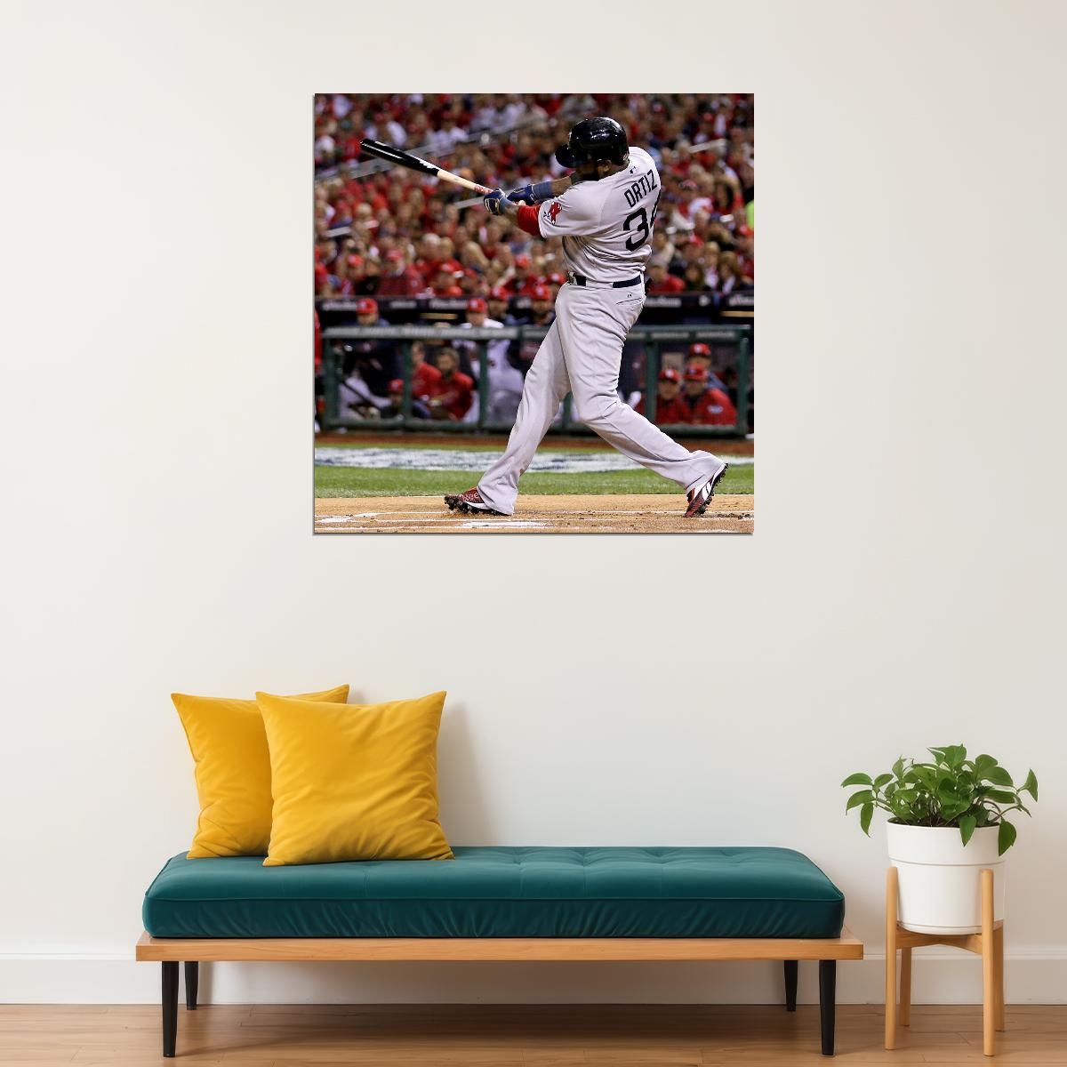 David Ortiz Big Papi Baseball Poster Mlb Legend Wall Art Boston Red Sox Sports Print - xonomax