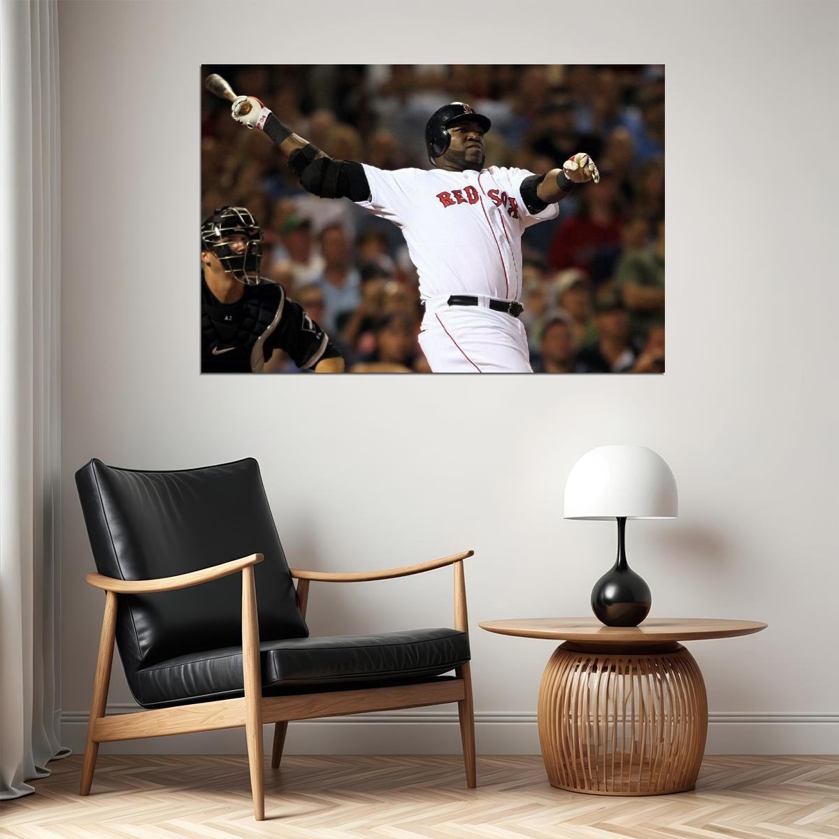 David Ortiz Big Papi Baseball Poster Mlb Legend Wall Art Boston Red Sox Sports Print - xonomax