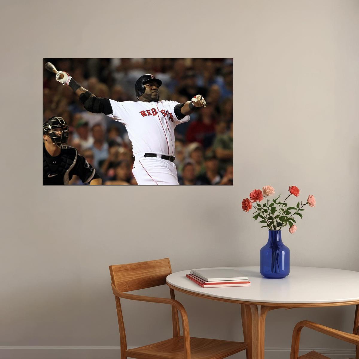 David Ortiz Big Papi Baseball Poster Mlb Legend Wall Art Boston Red Sox Sports Print - xonomax