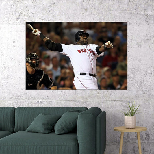 David Ortiz Big Papi Baseball Poster Mlb Legend Wall Art Boston Red Sox Sports Print - xonomax
