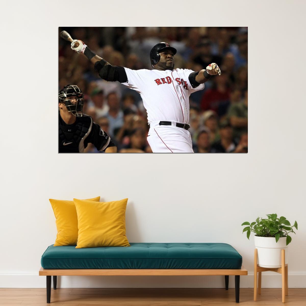 David Ortiz Big Papi Baseball Poster Mlb Legend Wall Art Boston Red Sox Sports Print - xonomax