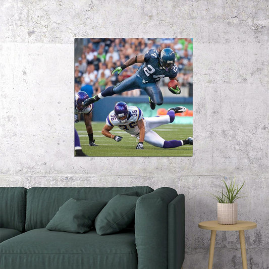 Seattle Seahawks Beast Mode Marshawn Lynch Nfl Poster Famous Running Back Motivational Sports Print - xonomax