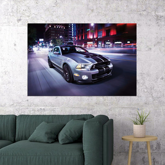 Ford Mustang Poster Classic American Muscle Car Wall Art Automotive Print - xonomax